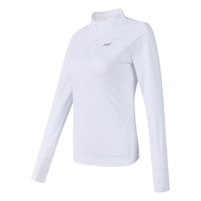 Cross-Border Running Yoga Wear Half-Zip Long-Sleeved Sports Top Internet Celebrity Tight-Fitting Slimming Look Quick-Drying T-Shirt Thin Autumn and Winter
