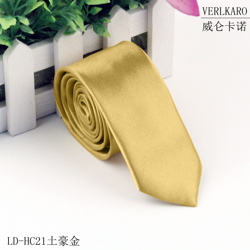 Picture of Leisure students 5cm solid color narrow version ins polyester silk business men's multi-color optional tie manufacturers in stock wholesale