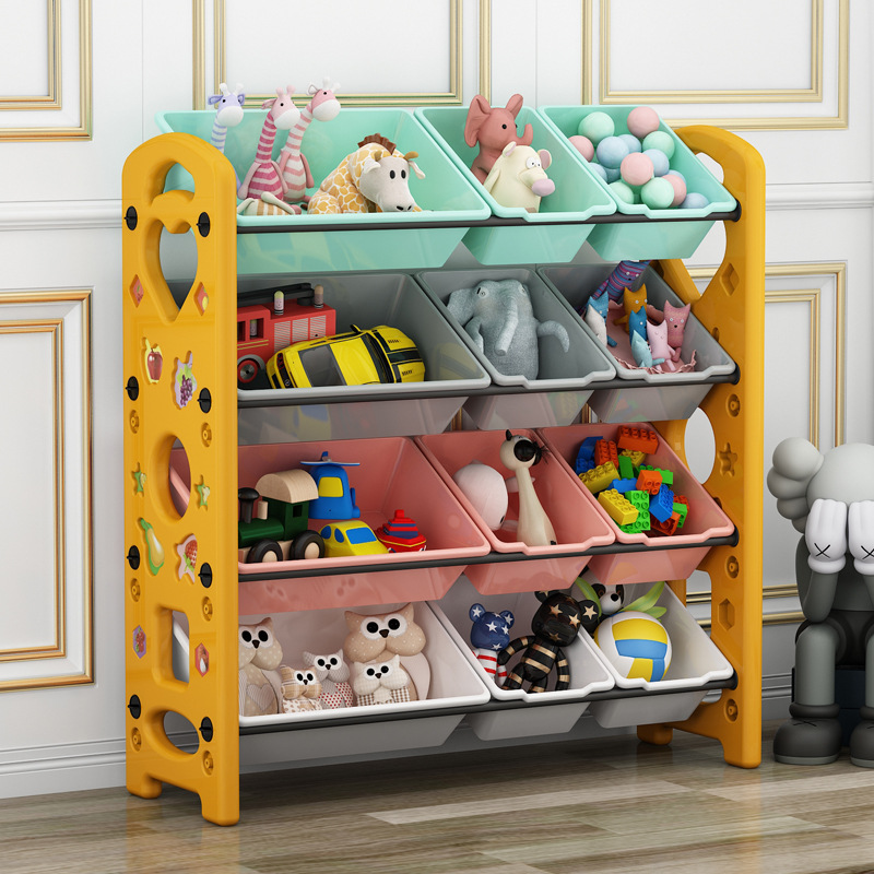 Picture of Children's Toy Storage Rack Household Kindergarten Baby Storage Rack Floor Multi-Layer Finishing Rack Storage Cabinet Plastic Basket