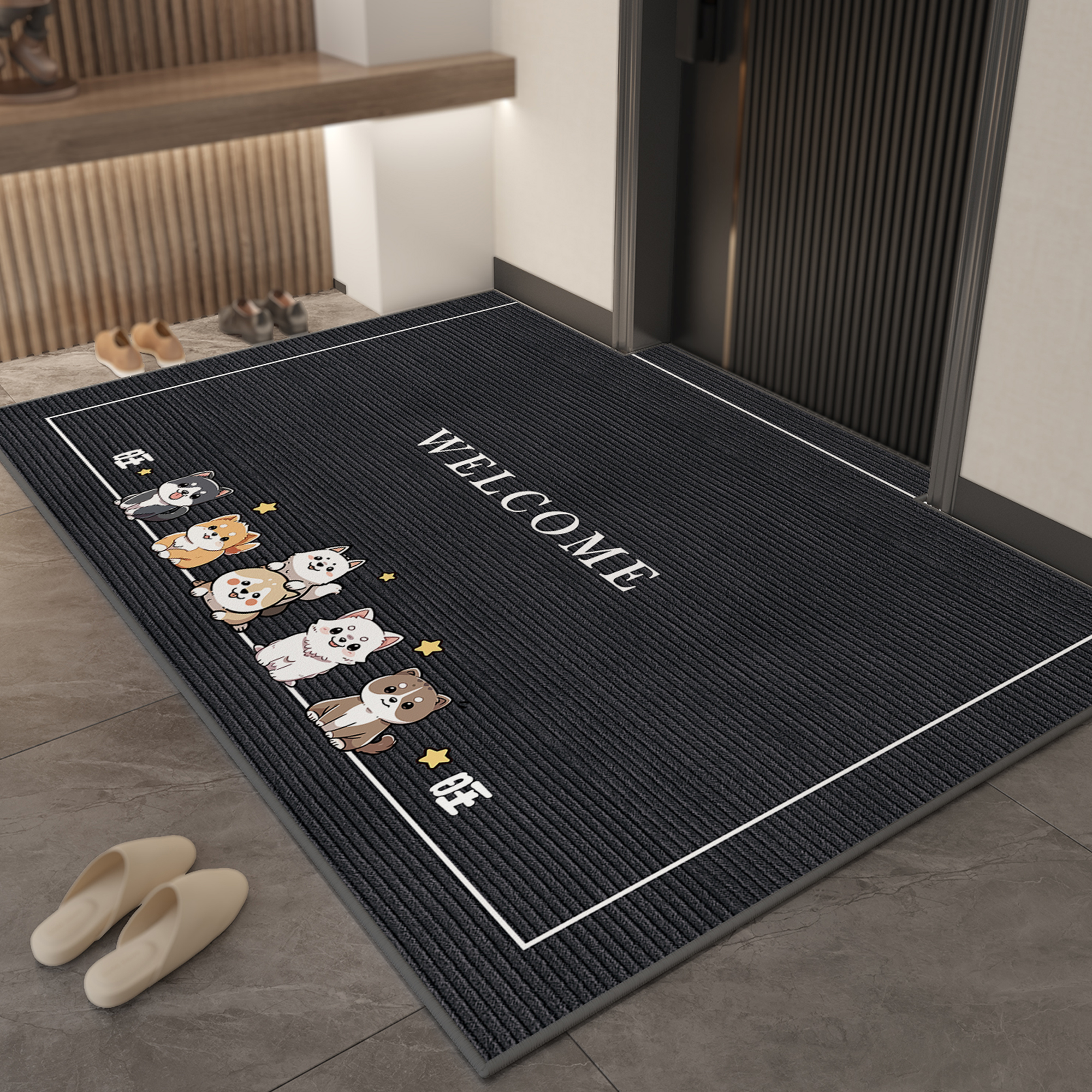 Loop Pile Floor Mats, Entrance Door Mats, Entryway Shoe-Changing Area Dirt-Scraping Mats, Household Anti-Slip Mats, Available for Wholesale, High-End Feel