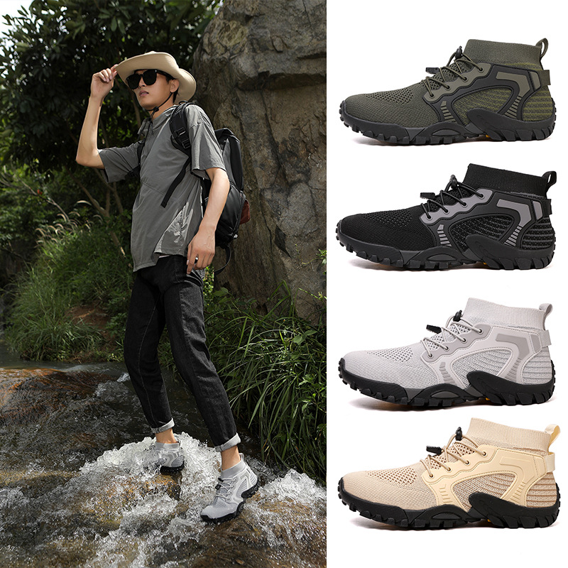 Cross-border new hiking shoes, couples' outdoor stream trekking shoes, comfortable and breathable five-toe shoes, quick-dry swimming and wading shoes