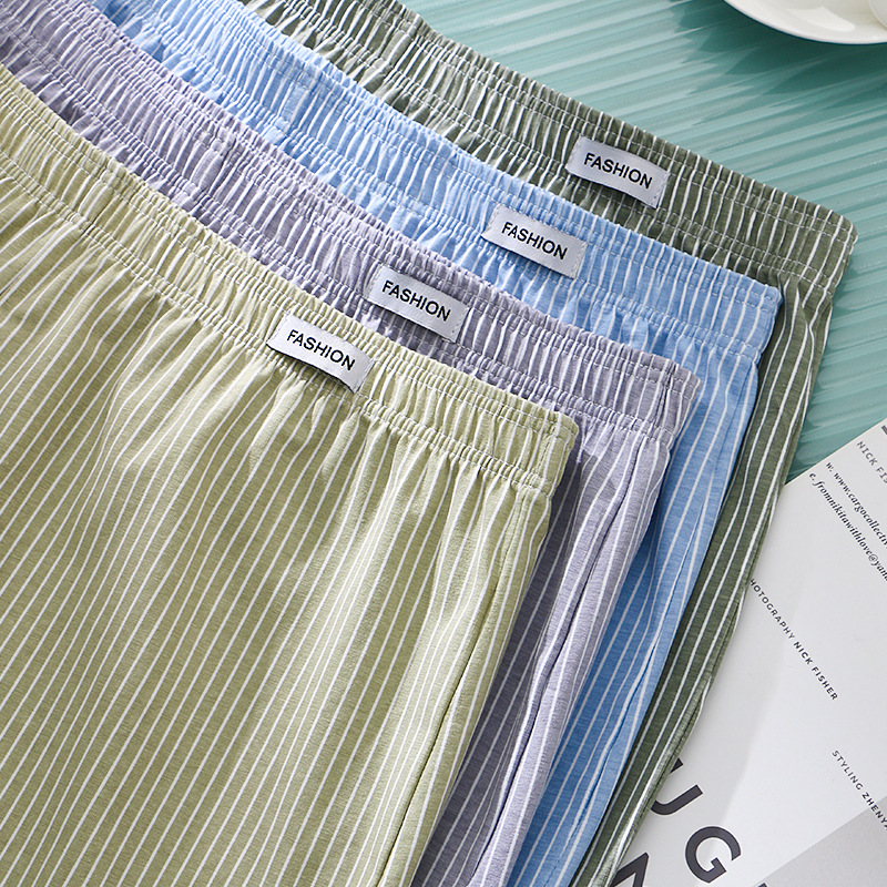 Picture of New Men's Arlo Pants Men's Pure Cotton Breathable Loose Four-Corner Underwear Head Youth Striped Boxer Short Pants