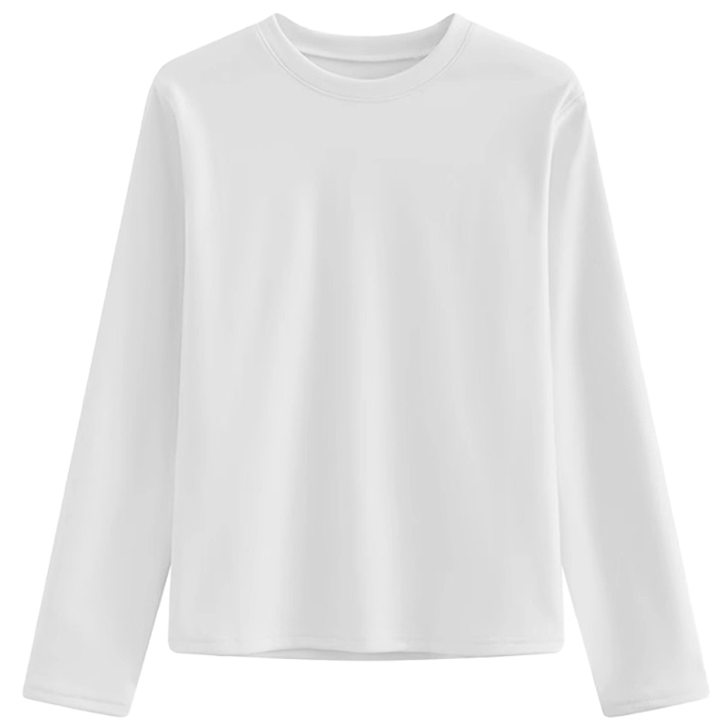 Picture of American Style Shoulder Long-Sleeved T-Shirt Women's Autumn and Winter Women's New U-Neck Slim-Fit Sanding Base Shirt Top for Women