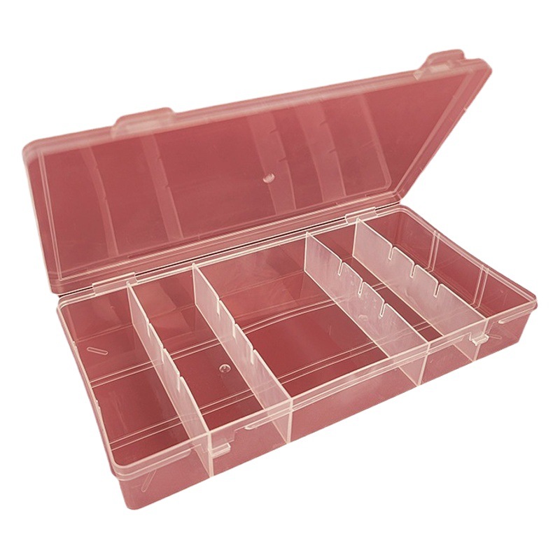 Transparent Fixed Vertical Five-compartment Flip Storage Box Rubber Tendon Hair Card Desktop Classification Box Ring Earring Necklace Display Box