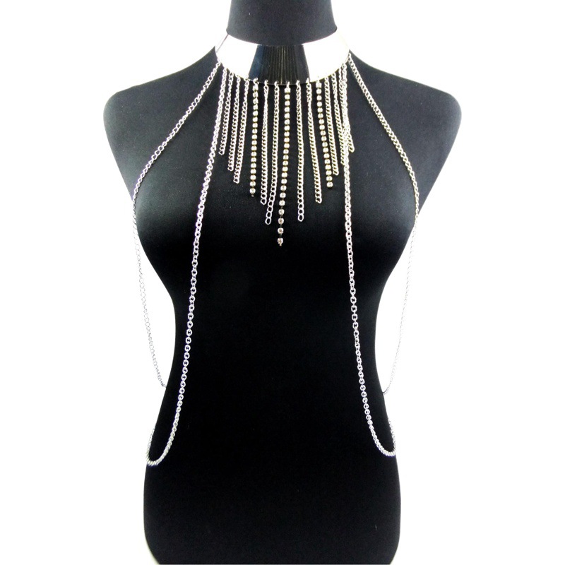 AliExpress source chest chain European and American exaggerated personality body chain European and American tassel necklace body chain
