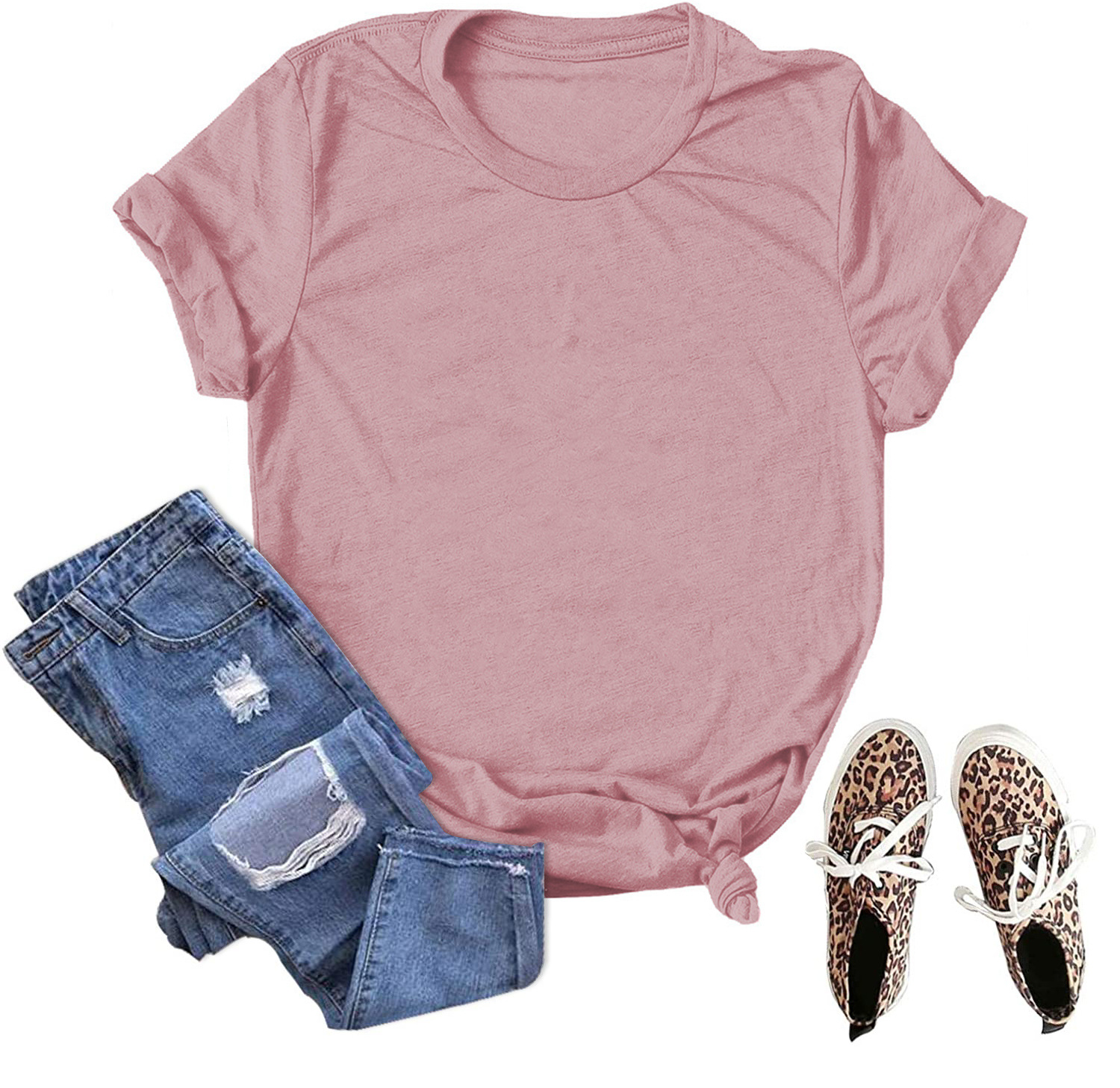 Picture of Spot wholesale foreign trade cross-border solid color blank loose large size T-shirt short sleeve men and women with Amazon wish