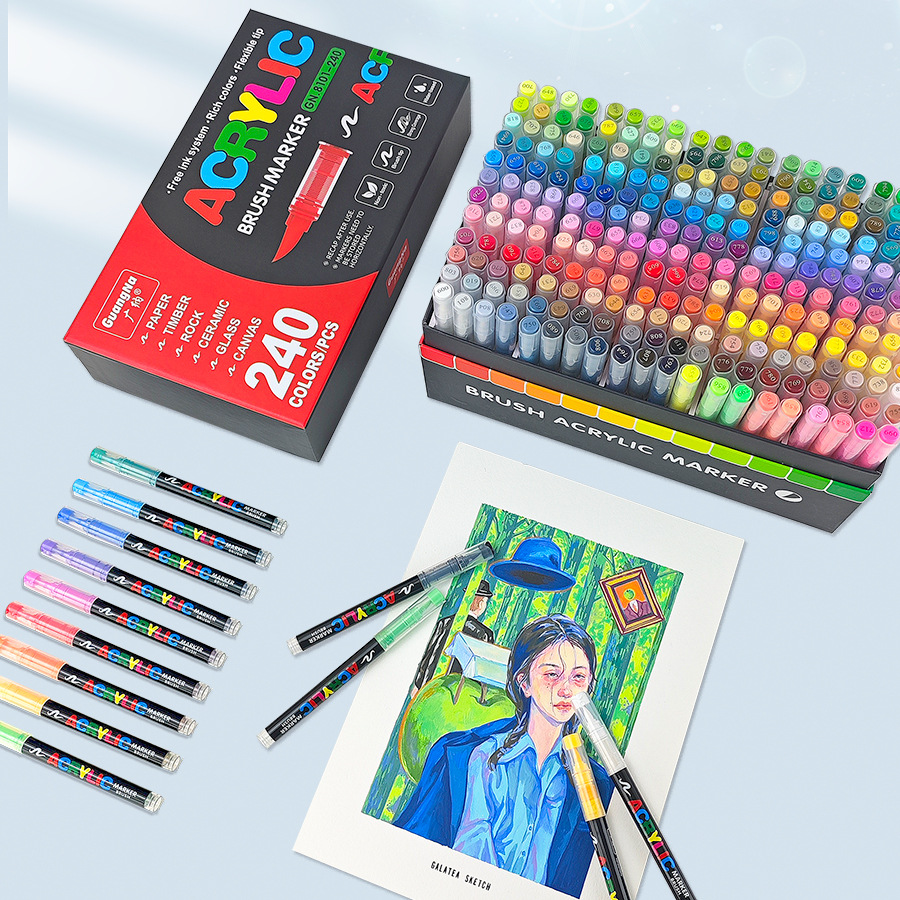 Guangna 8101 Direct Liquid Acrylic Marker 3 Generation 240 Color Ink Volume Uniform Color Stackable No Odor