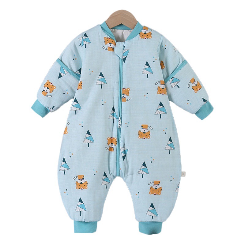Baby Cotton Sleeping Bag Autumn and Winter Class a Gauze Thick Baby Split-Leg Sleeping Bag Kidsren's Anti-Kick Quilt Infant Winter