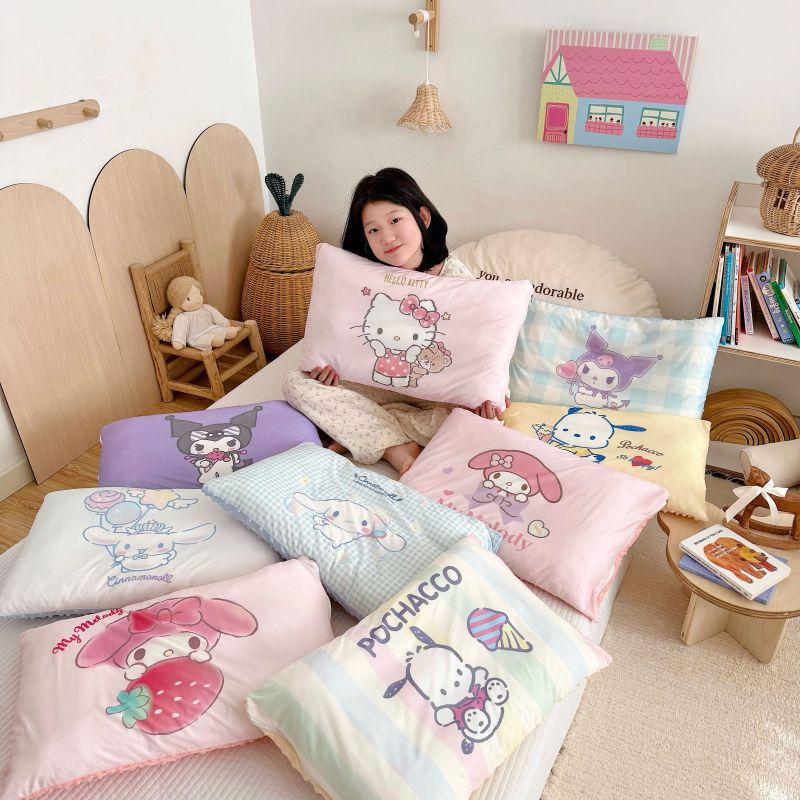 New Sanrio Cartoon Large Edition Cool Bean Pillow Core Cross-border Foreign Trade Knitted Detachable and Washable Baby Pillow
