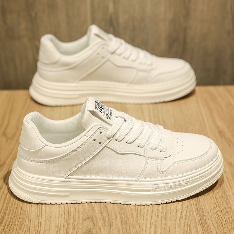 Spring Men's Shoes New Breathable Shoes Men's Korean-style Trendy All-match Thick-soled White Shoes Sports Casual Sneakers Trendy Shoes