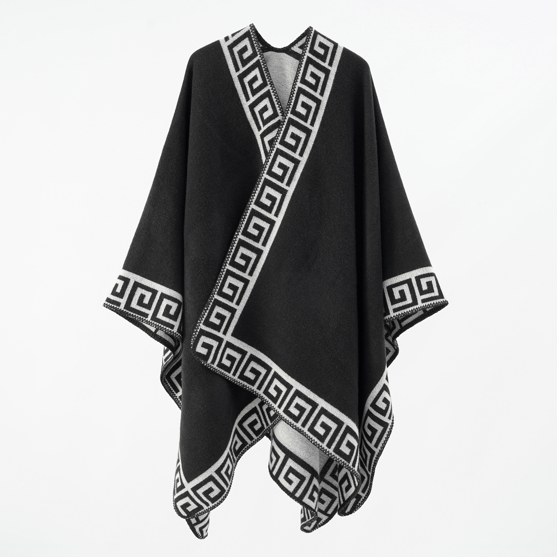 Cross-border Amazon New Lace Fashion Shawl Travel Explosions Warm Cloak Autumn and Winter Decorative Fashion Outer Cloak