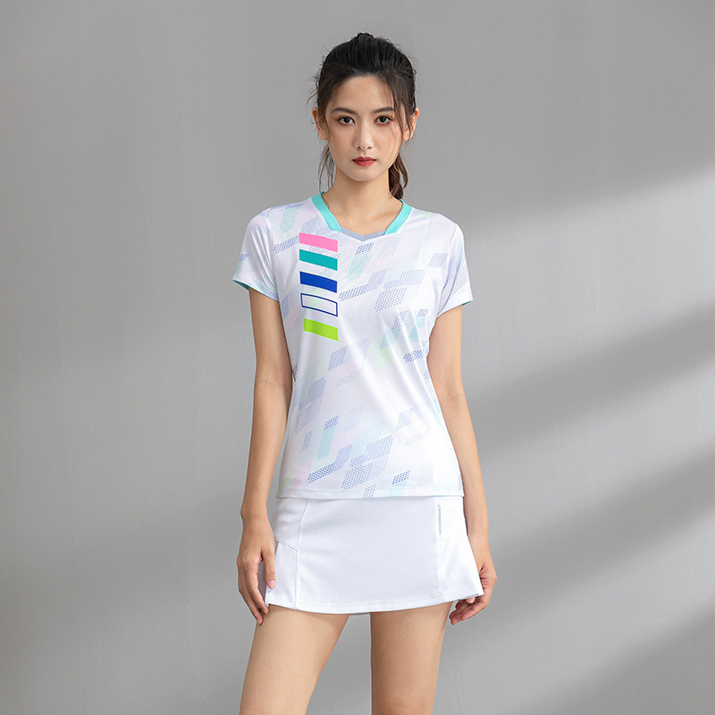 Picture of New Badminton Suit Women's Sports Quick-drying Breathable Short-sleeved Pants Men's Competition Suit Table Tennis Suit Customized
