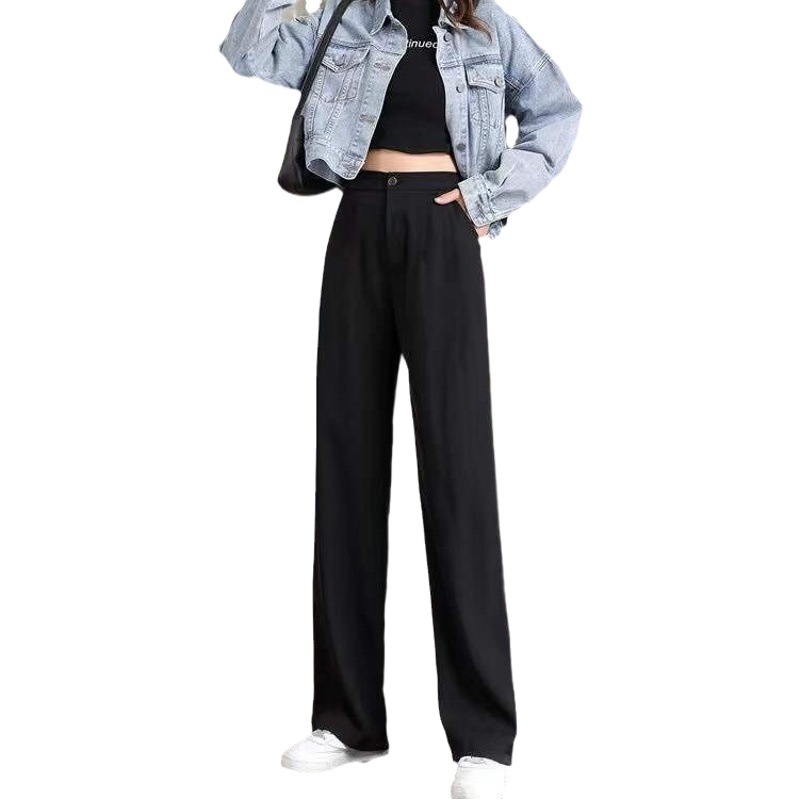 Korean style suit wide-leg pants women's autumn 2023 new high waist draping chubby girl straight pants fashion all-matching pants