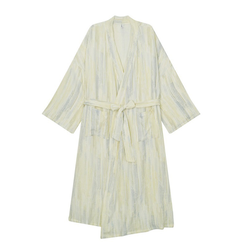 Picture of Korean Export Women's Ins Autum New Nightgown Elegant Home Wear Women's Breathable Loose Belt Long Bathrobe