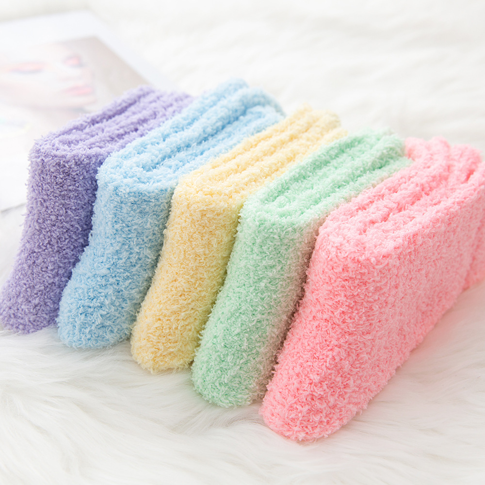 Picture of Coral fleece anti-lint Amazon hot floor socks in autumn and winter thick warm sleep socks KC01