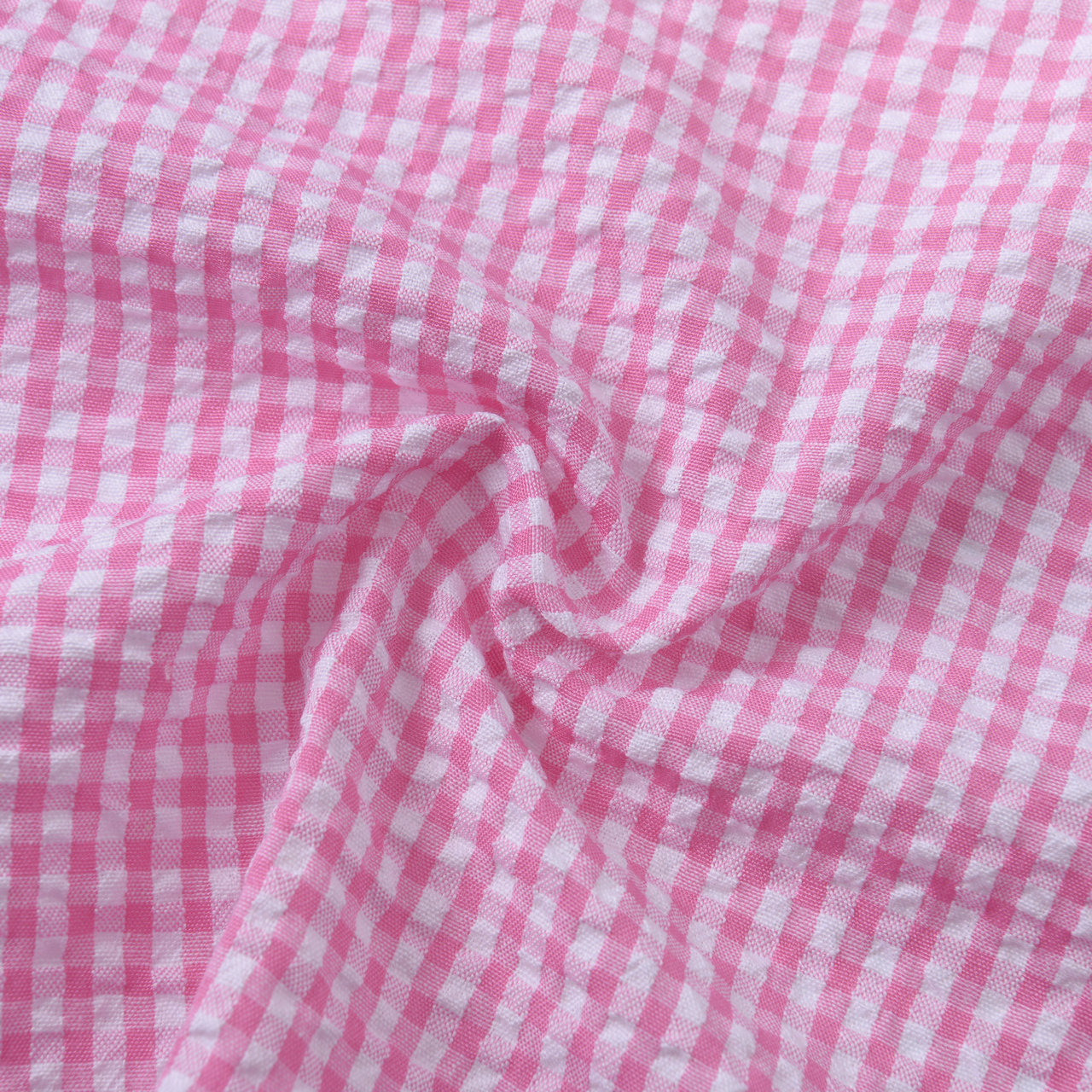 Picture of Polyester cotton yarn-dyed bubble plaid uniform shirt women's clothing children's clothing dress fabric bubble gauze plaid fabric