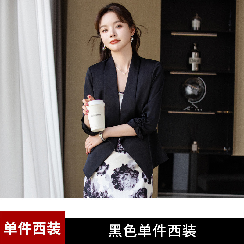 Picture of Sunscreen Breathable Acetate Satin Small Suit Jacket Women's Summer New High-end Sense Small Short Casual Cardigan
