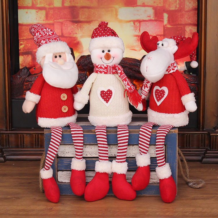 Amazon's Popular Christmas Soft-Legged Hanging Leg Sitting Santa Claus Snowman Deer Doll Christmas Decoration Ornaments