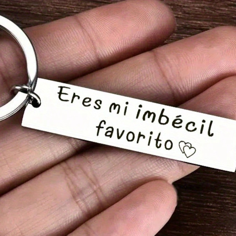 Picture of Customized German Russian Spanish Stainless Steel Keychain Commemorative Blessing Colleagues Keychain Can be customized with graphics and text