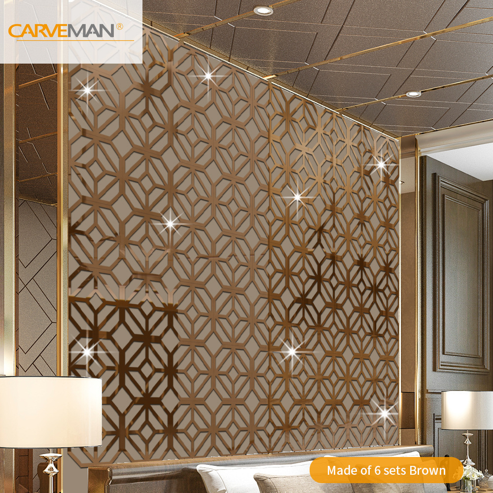 CARVEMAN Fantasy Series Mirror Sticker Polygonal Hollow Wardrobe Decoration Acrylic Nine-color MS361519