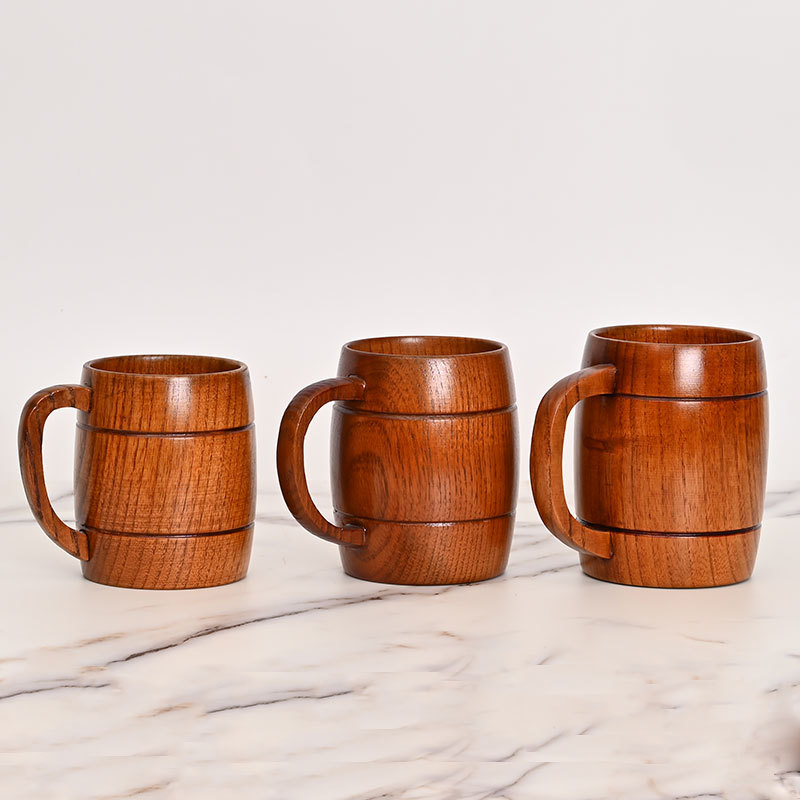 Picture of Origin supply round solid wood mug wooden creative water cup general insulation wooden cup large quantity excellent price