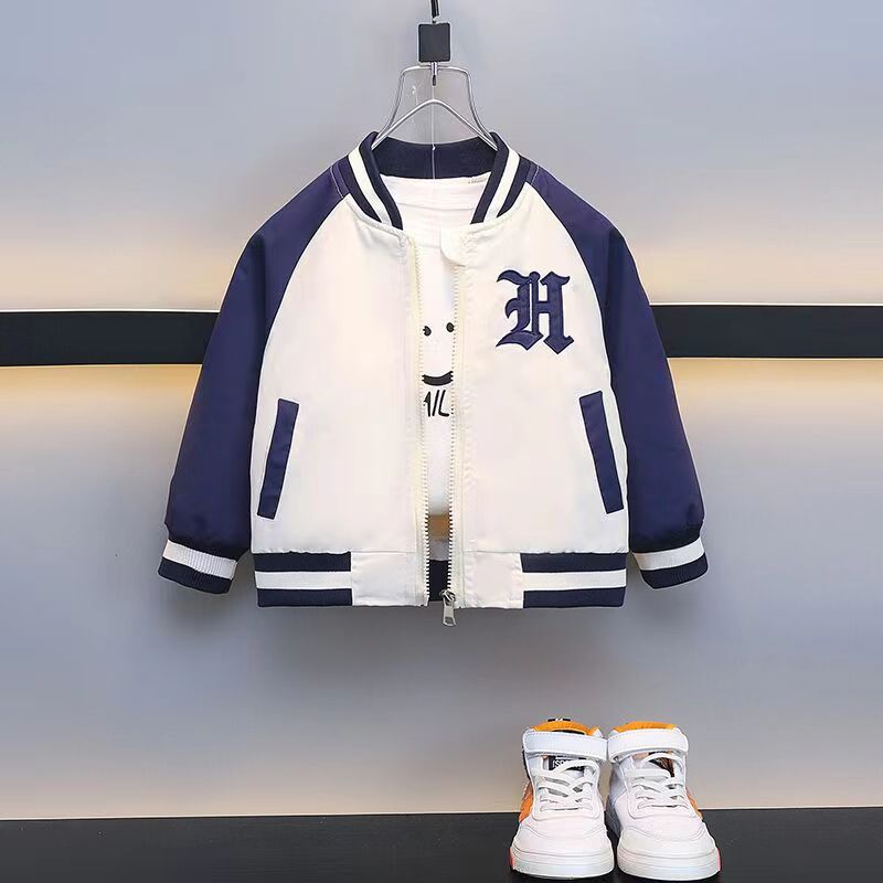 Picture of 2637 Children's Clothing Boys Tops Spring and Autumn 2025 New Korean Style Little Boy Tops Top Baby Baseball Uniform