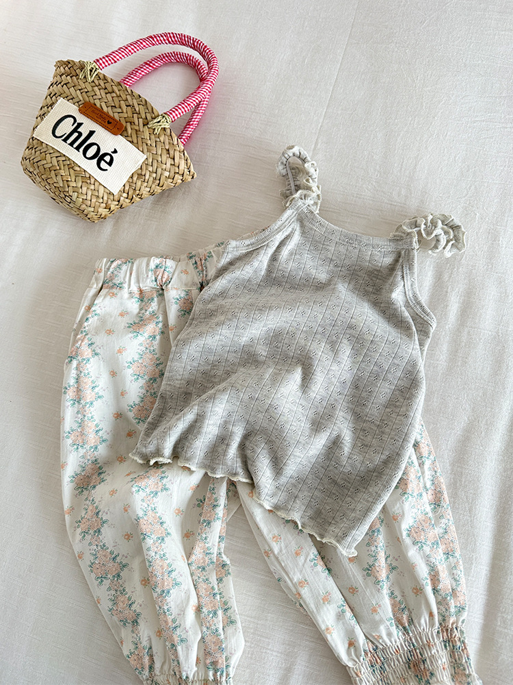 Picture of Girls' Camisole 2025 Baby Girl Summer Children's Korean-style All-match Cute Pit-stripy Color Line Camisole