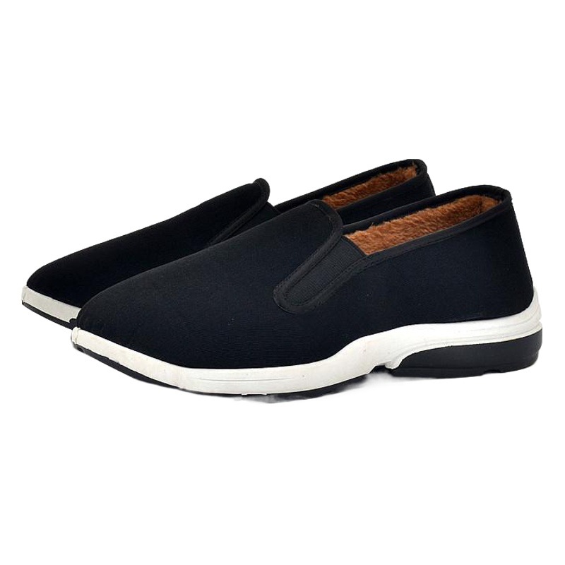 Winter men's cotton shoes fleece-lined warm old Beijing cloth shoes casual men's winter shoes elastic cotton shoes