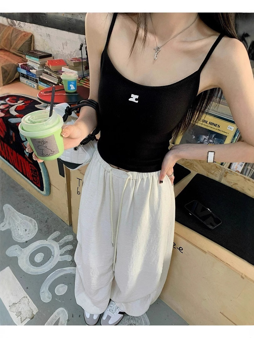 New Pure Camisole Women's Belt Integrated Chest Pad Slim-fit Inner Thin Shoulder Strap Tube Top Outer Wear Beautiful Back All-match Trendy
