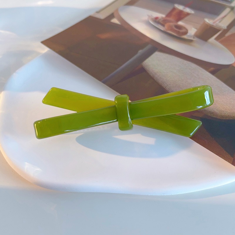 Picture of French Classic Bow Hairpin Acetic Acid Fresh Girl's Side Bangs Clip Cross Hollow Bow Tie Hairpin