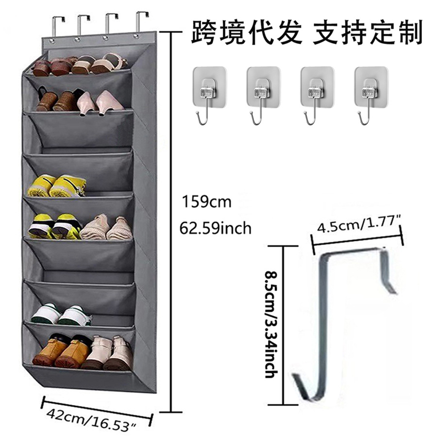 Amazon Hot-selling Wall-mounted Shoe Bag Multi-functional Door Storage Hanging Bag Multi-layer Debris Organize Storage Bag
