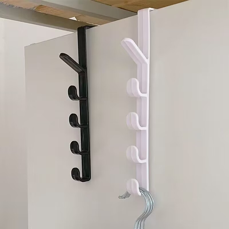Picture of Door Hook Coat Hook Punch-free Door Hanger Artifact Cabinet Wardrobe Dormitory Door Hook Storage Rack
