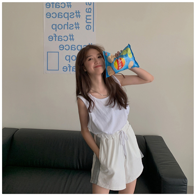 Picture of I-shaped sports camisole women's summer outer wear loose inner base mid-length sleeveless T-shirt top old shirt