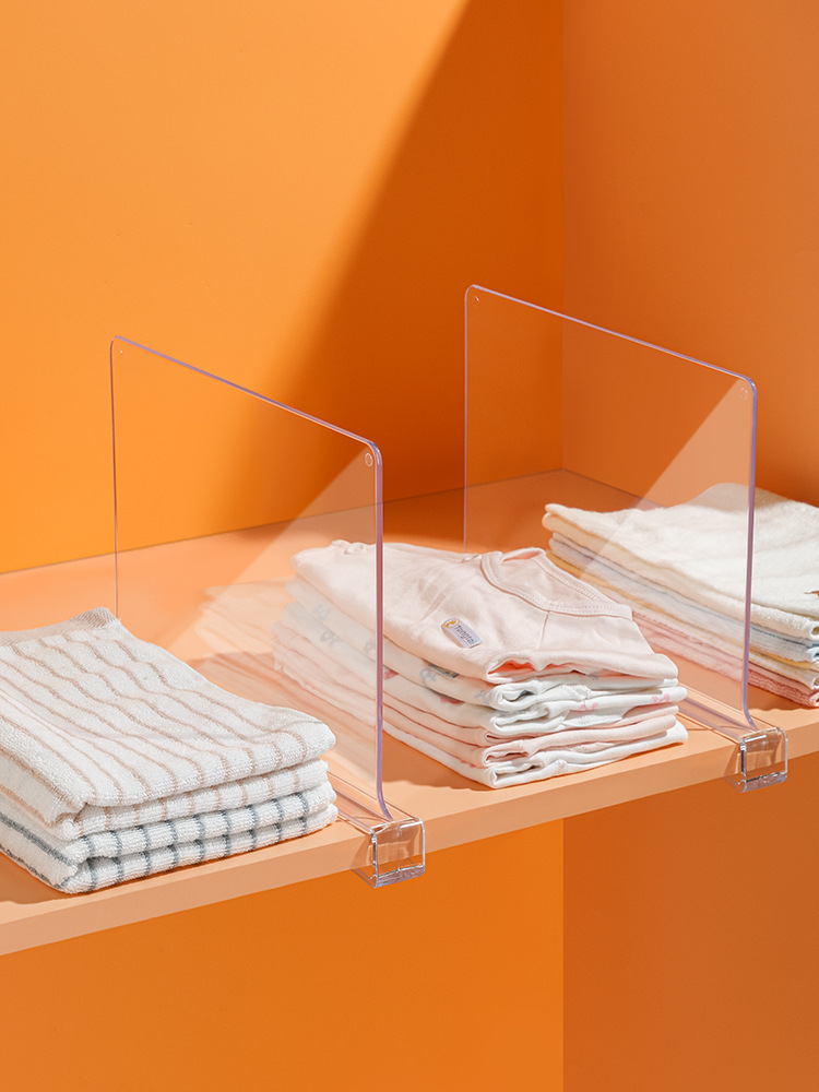 Transparent Acrylic Partition Wardrobe Partition Storage Hat Bag Partition Board Thickened Wardrobe Layered Storage Artifact