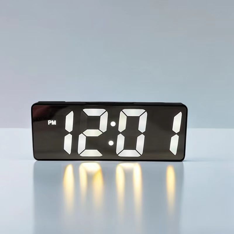 Picture of Mirror Clock Ins Desktop Clock Timetable Desktop Ornaments Led Digital Display Student Digital Alarm Clock