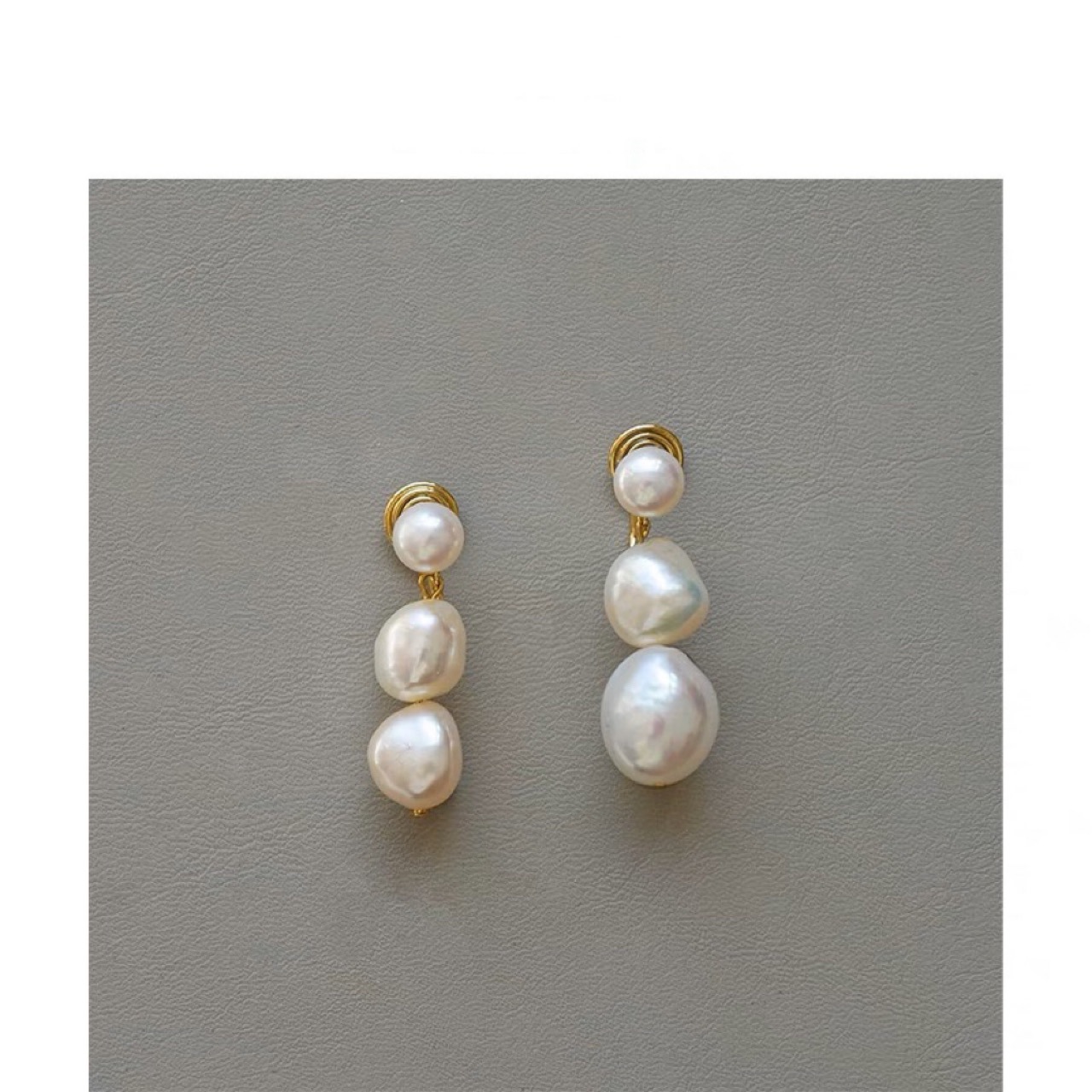 Picture of Natural Freshwater Baroque Pearl 14K Bag Gold Earrings Elegant Light Luxury Niche Design Fashion Trend Silver Ear Stud