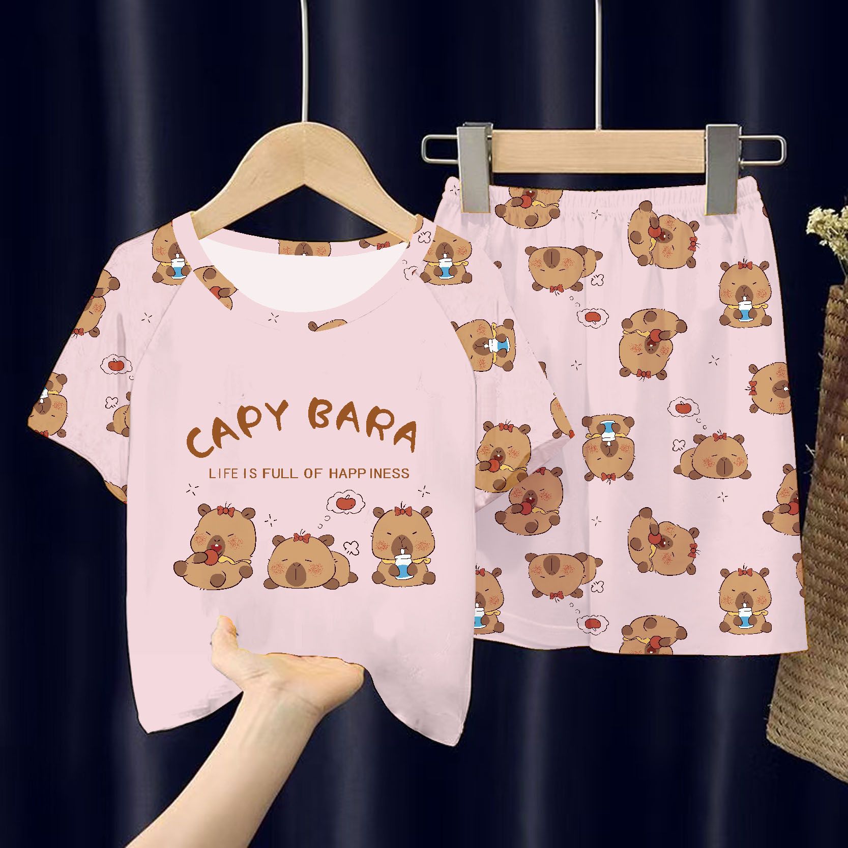 Picture of Wholesale Summer Children's Pajamas Cartoon Girls Short-Sleeved Shorts Thin Boys Casual Middle and Large Children's Suits Home Clothes