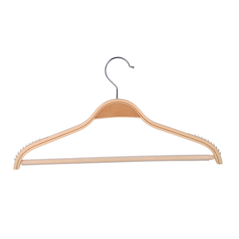 Picture of Children's Wooden Clothes Hanger Clothing Store Special Non-Marking Anti-Shoulder Corner Shoulder-Free Home Hanging Clothes Wholesale Non-Slip Women's Clothing