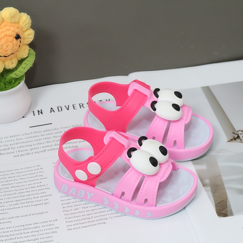 Summer Cartoon Toe-Tie Children's Sandals for Men and Women, Non-Slip Soft-Soled Plastic Comfortable Infant Toddler Shoes