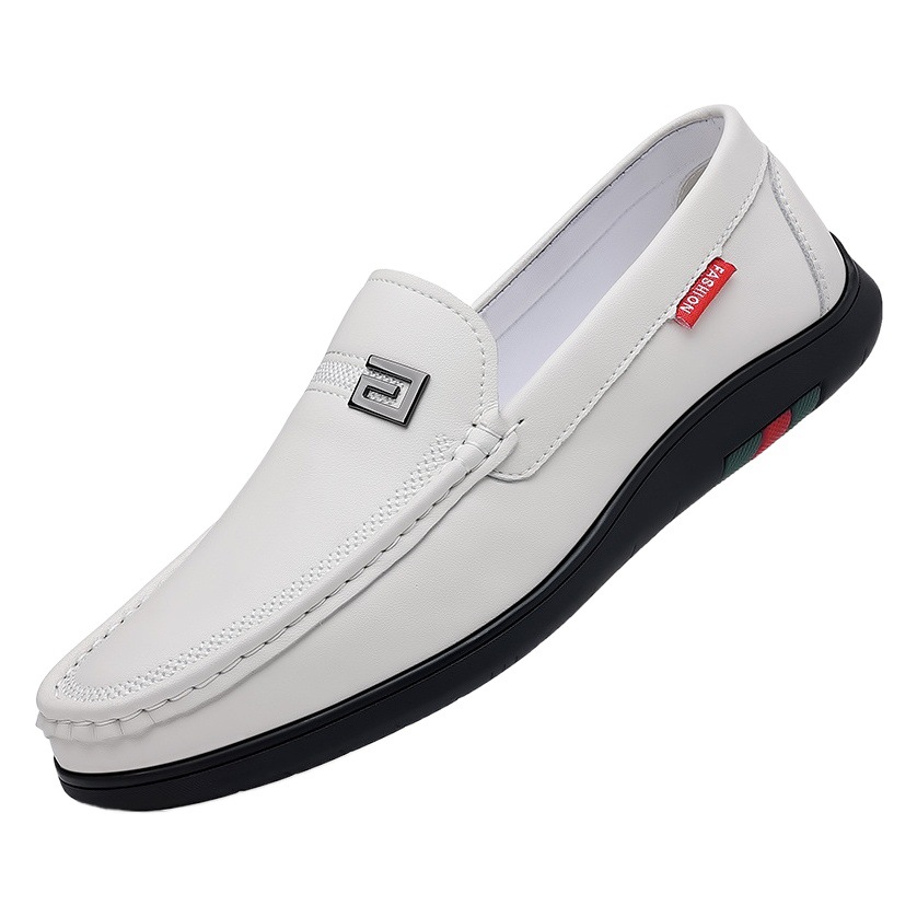2022 Spring and Autumn new men's daily casual leather shoes men's leather breathable soft leather soft bottom driving peas shoes 6016