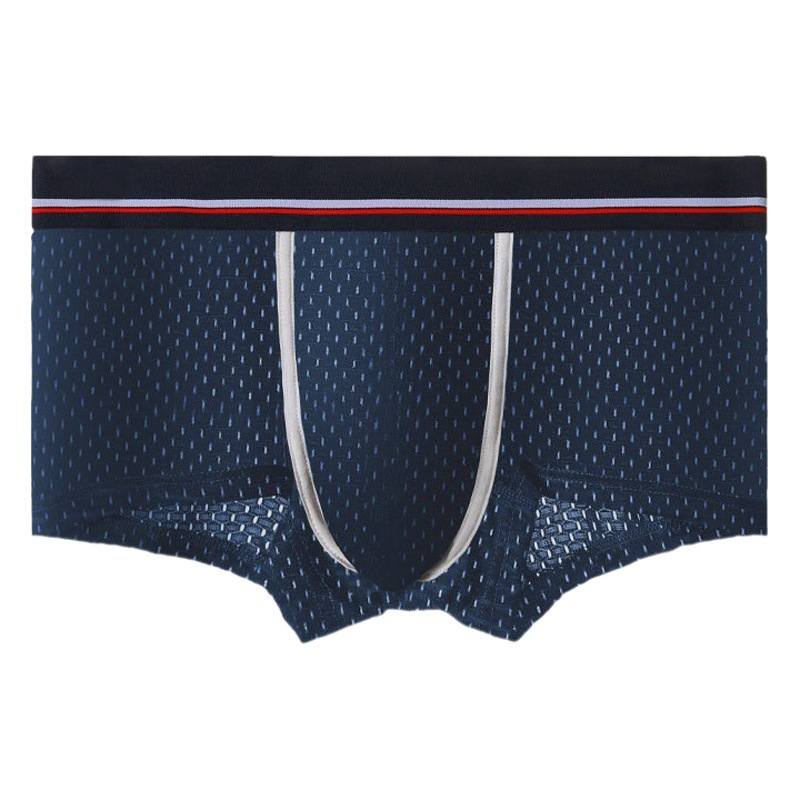 Men's Ice Silk Underwear Mesh Boxer Pants Men's Summer Thin Breathable U-Convex Boxer Short Pants Sexy Student Trousers