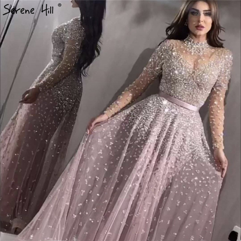 Picture of 2021 new diamond sequins high-end atmosphere long sleeve luxury annual party elegant evening dress dress LA70066