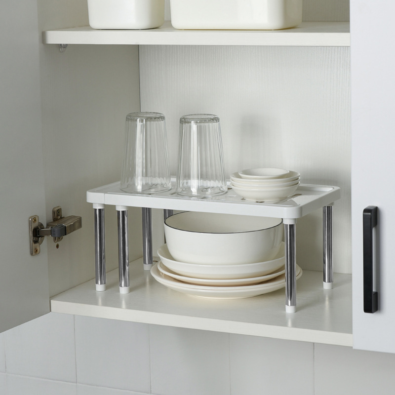 Picture of Telescopic Storage Rack Kitchen Drain Rack Seasoning Bottle Storage Rack Cabinet Organizer Rack Double-Layer Countertop Storage Rack