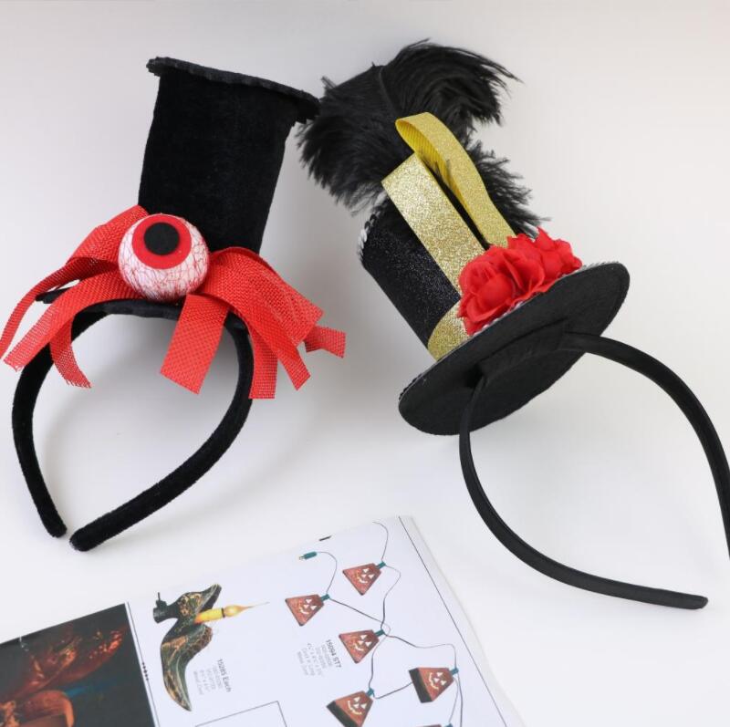 Picture of New Halloween Decorative Headband Masquerade Birthday Party Feather Hat Headband Pie Decoration Props