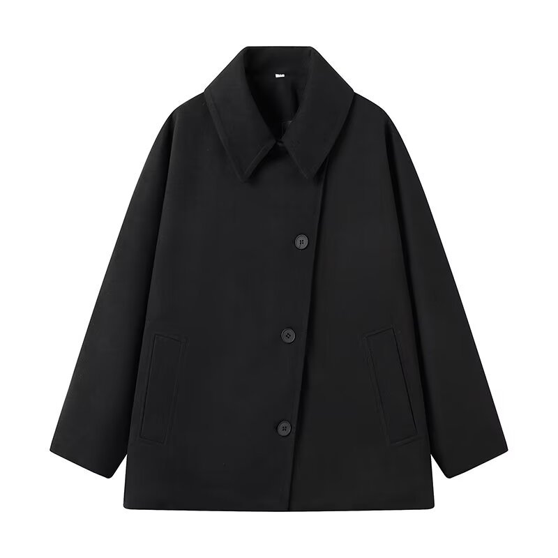 Picture of Foreign Trade 2024 European and American Winter New Style Comfortable Elegant Lapel Long-Sleeved Single-Breasted Loose Fur Outwear for Women