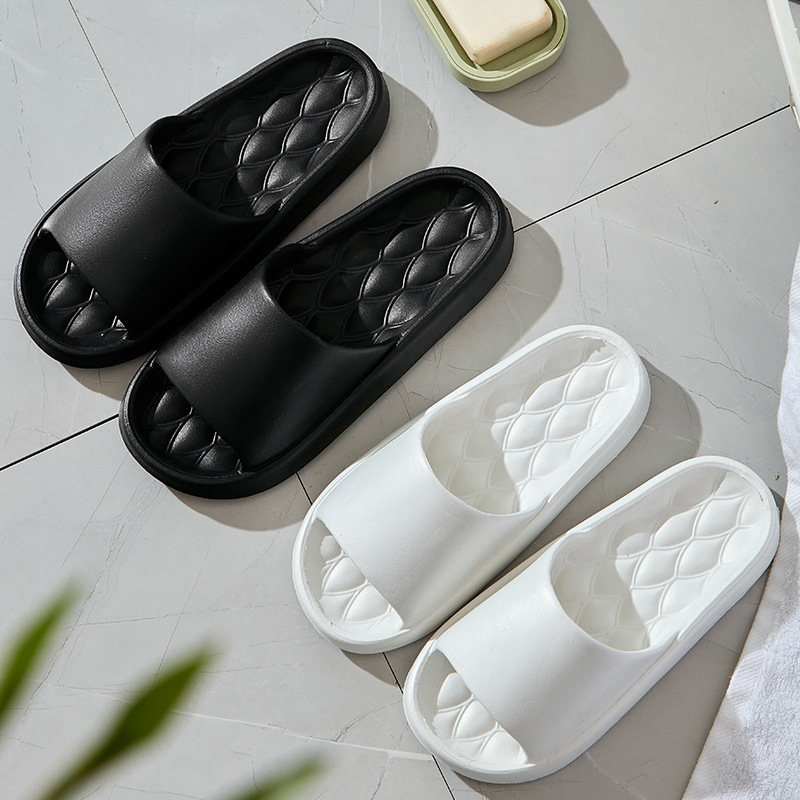 Summer Household Indoor Non-Slip Wear-Resistant Slippers Thin Guest Hotel Bathroom Slippers Cartoon Solid Color Slippers Wholesale