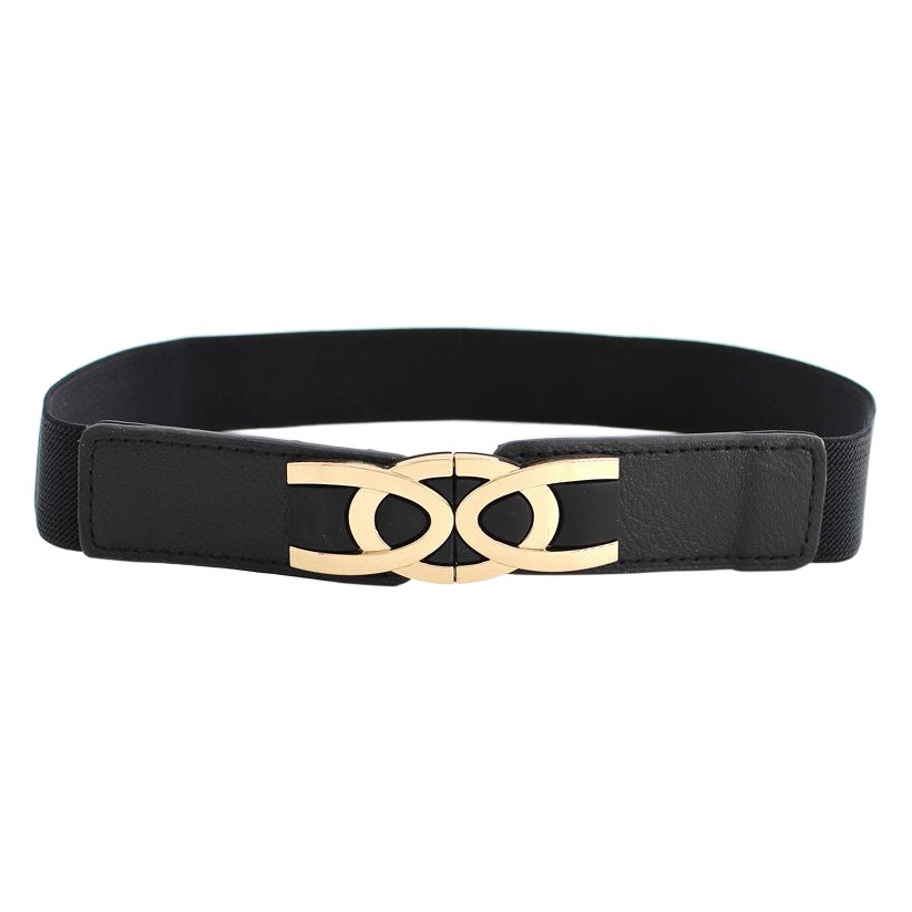 Women's Alloy Buckle Elastic Belt Narrow Decorative Fashionable dress Waist Seal Tight Waist Versatile Two Sizes