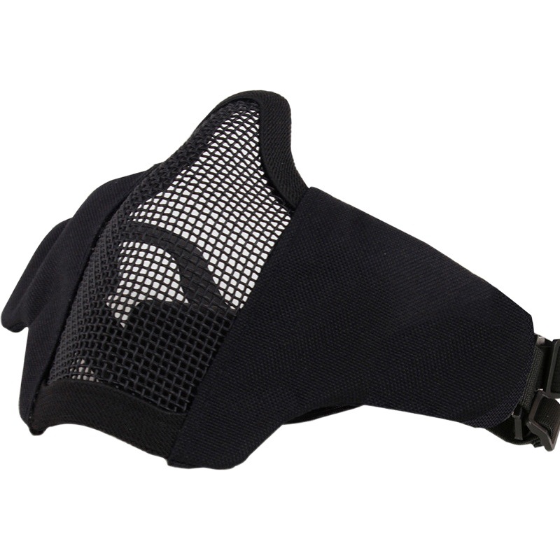 Cross-border Amazon Outdoor Cycling Mask Carbon Steel Mesh Breathable Half Face Mask CS Field Protection Tactical Mask