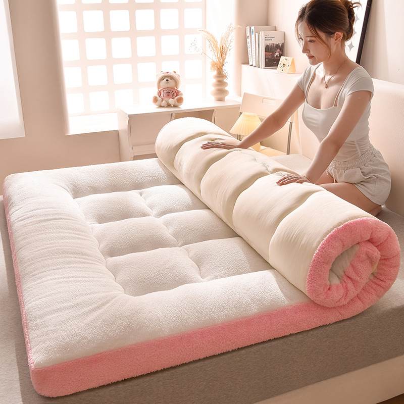 New Style Thickened Lamb Fleece Mattress Mattress Mattress Home Cushion Dormitory Student Feather Fleece Mattress Mattress Mattress Mattress Mattress Mattress Quilt