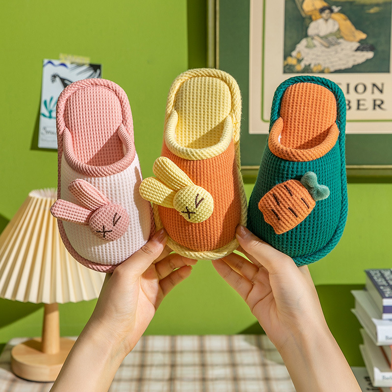 Picture of Children's Winter Indoor Cotton Slippers Cute Girls Non-Slip Thickened Warm Furry Shoes Boys Winter Slippers Wholesale